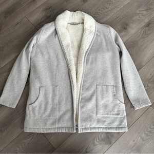 L.L. Bean Womens Sherpa Lined Cardigan Jacket size Medium